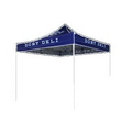 10'x10' Steel Frame Pop Up with 600 Denier Full Color Dye Valances & Solid Top